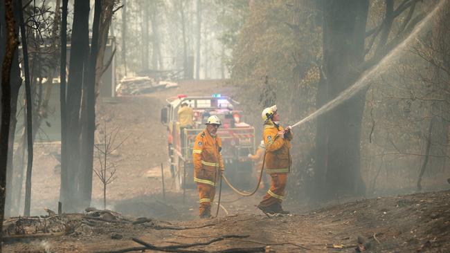 The Sunnataram Buddhist retreat in Penrose where the NSW RFS pinned back a bushfire that threatened to destroy it. Picture: Richard Dobson