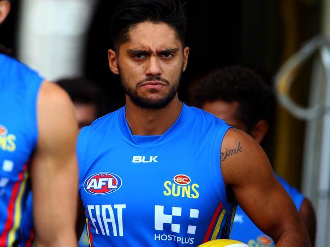 Gold Coast Suns training at Metricon Stadium this afternoon - Aaron Hall Photo: David Clark