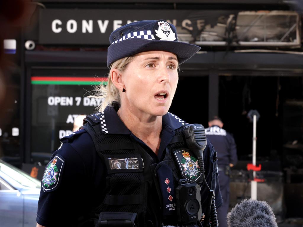 Inspector Jane Healy outside the store. Picture: Steve Pohlner