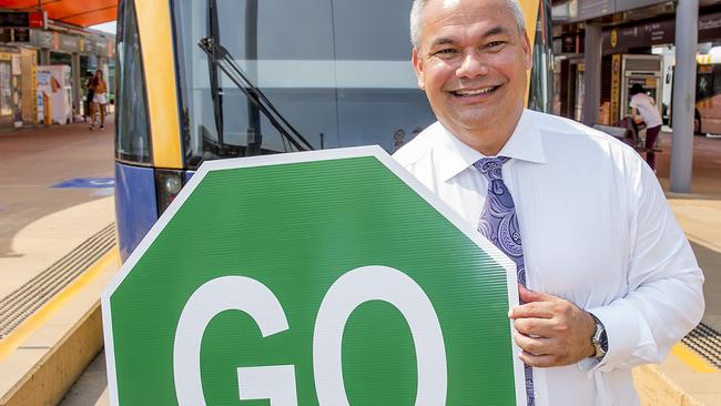 Mayor Tom Tate as works starts for Light Rail Stage 3A, from Broadbeach South to Burleigh. Picture: Jerad Williams.