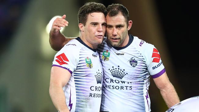 Brodie Croft has denied rumours he fell out with Storm captain Cameron Smith. Picture: Getty Images.