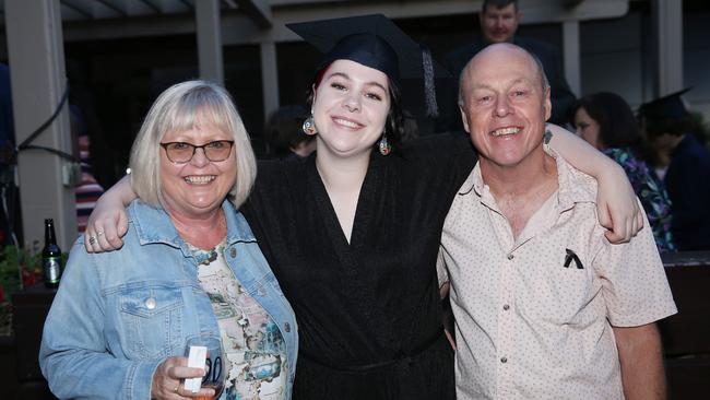 Monica, Maddy and Darren Varcoe celebrate graduation. Picture: Alan Barber