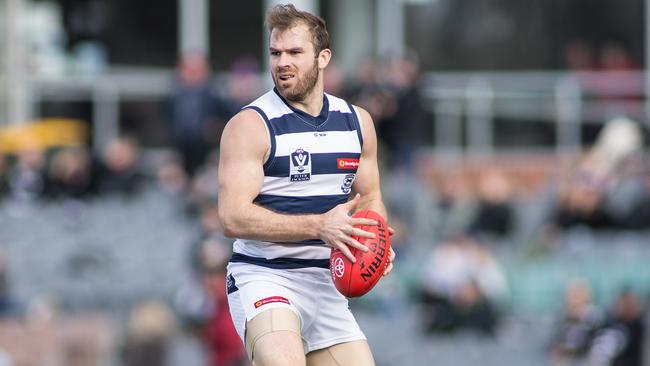 Stewart Crameri in action for Geelong in the VFL. Picture: Arj Giese