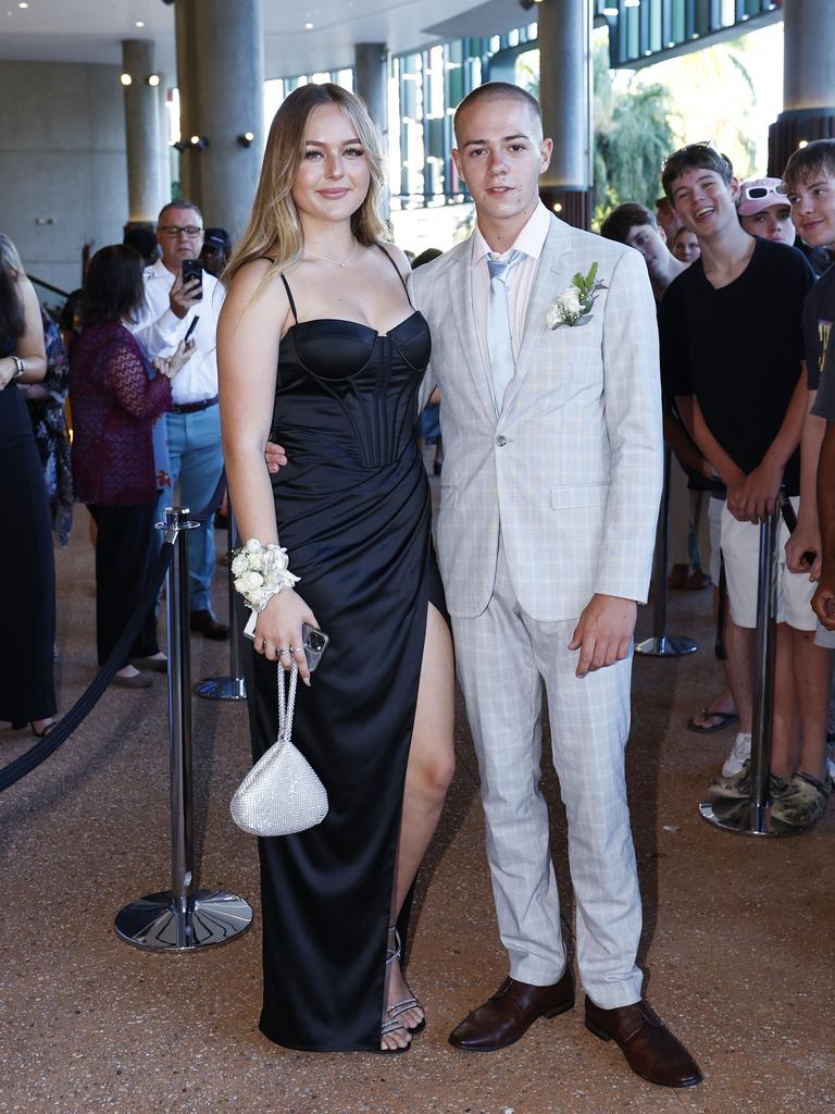 Thalia Thomas and Zane Stack arrive at the Peace Lutheran College formal evening at the Cairns Convention Centre. Picture: Brendan Radke