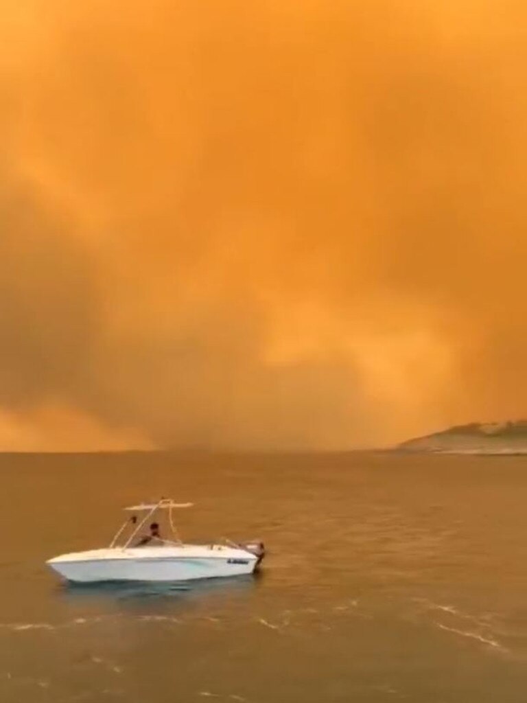 Boats carried 2,000 people to safety from beaches in the east of the popular tourist island. Picture: Twitter