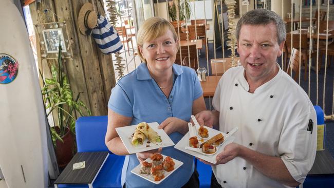 Sue and Danny White in the restaurant at Scarborough. Photo: Russell Brown.