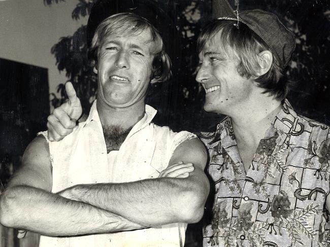 Iconic pairing. Paul Hogan and John “Strop” Cornell. Picture: Supplied