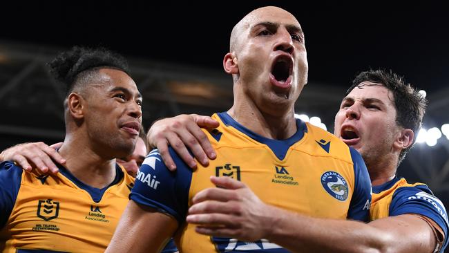 The Eels overcame a shocking first half performance to comeback and steal a win against the Broncos. Picture: Getty Images.