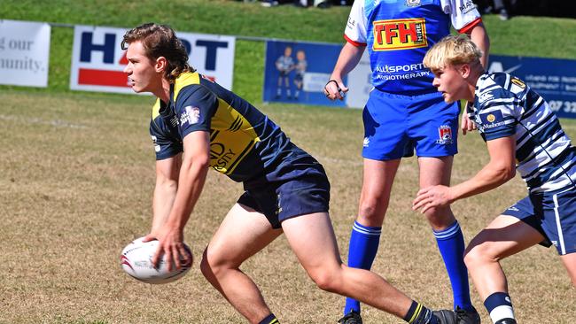 Bond player Caid Jenkins passes the ball\ Picture, John Gass