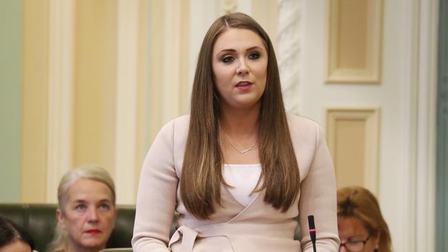 Gaven MP Meaghan Scanlon in Queensland Parliament. Picture: Annette Dew