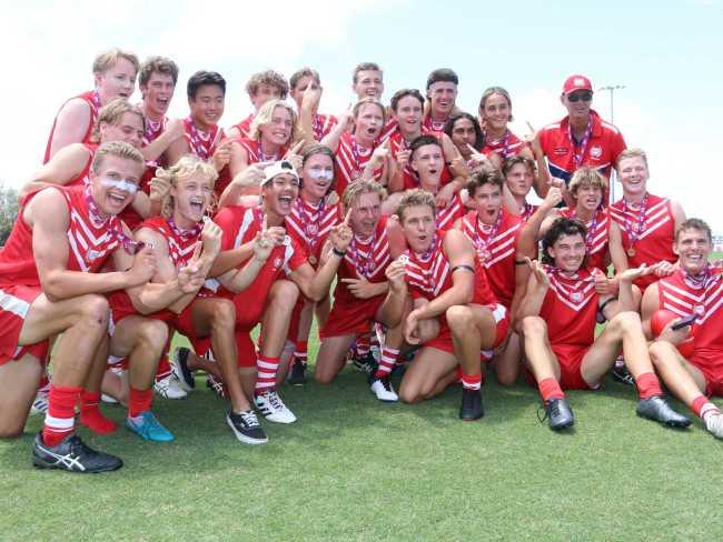 Palm Beach Currumbin celebrate a win in the Senior Boys Grand Final. Picture: Tom Threadingham