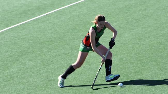 Orange and Goulburn went head to head at the NSW U-18s girl hockey championships on May 21,2021.