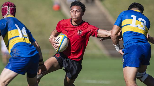 Saia Poese for Terrace in Toowoomba Grammar School 1st XV against St Joseph's College, Gregory Terrace 1st XV Round 6 GPS Queensland Rugby at TGS Old Boys Oval, Saturday, August 17, 2024. Picture: Kevin Farmer