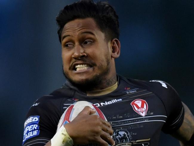 SALFORD, ENGLAND - APRIL 26:  Ben Barba of St Helens runs the length of the field to score his second try during the Betfred Super League match between Salford Red Devils and St Helens at AJ Bell Stadium on April 26, 2018 in Salford, England.  (Photo by Gareth Copley/Getty Images)