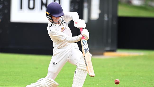 Iona batsman Joshua Ritchie AIC First XI cricket game. Padua V Iona Saturday February 24, 2024. Picture, John Gass