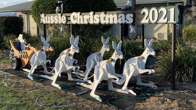 Santa and reindeers have gone up out the front of the North Mackay Ambulance Station to celebrate the 2021 festive season. Picture: Rae Wilson