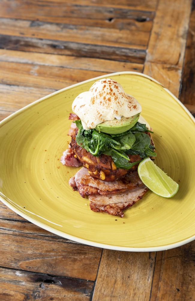 The sweet potato and corn rosti special. Picture: Mark Cranitch.