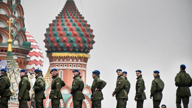 Russian soldiers stand on Red Square in central Moscow last year. Picture: AFP