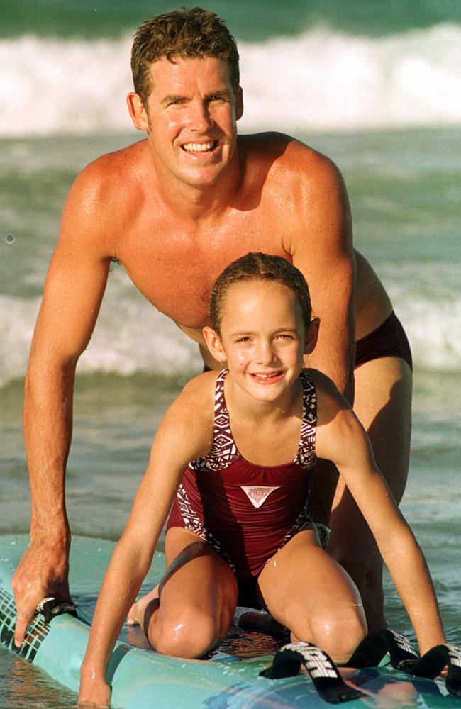 Jordan Mercer with her father Darren when she was eight years old.