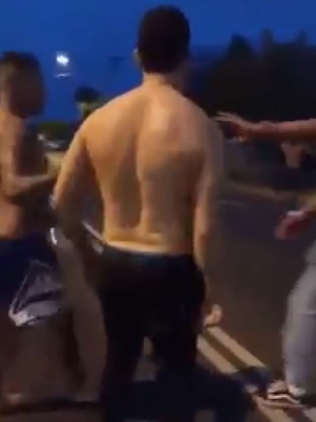 Video of a shirtless Cody Walker on a street in Casino. Picture: Facebook