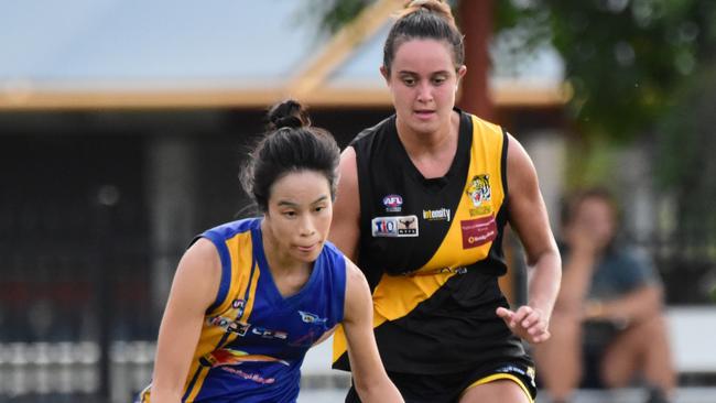 The Wanderers women will take on Nightcliff Tigers in Round 13 of the 2022-23 NTFL season. Picture: Tymunna Clements / AFLNT Media