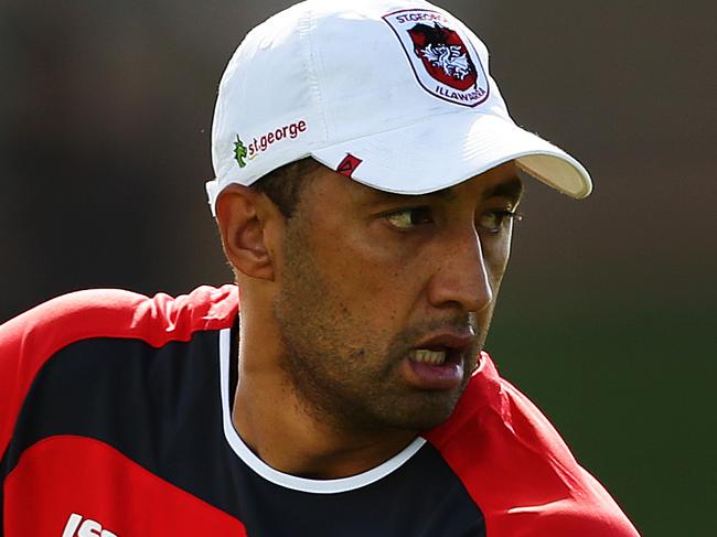 Benji Marshall of the St George Dragons NRL team during his first training session with St George after returning to the NRL from Super Rugby at WIN Stadium, Wollongong. Pic Brett Costello