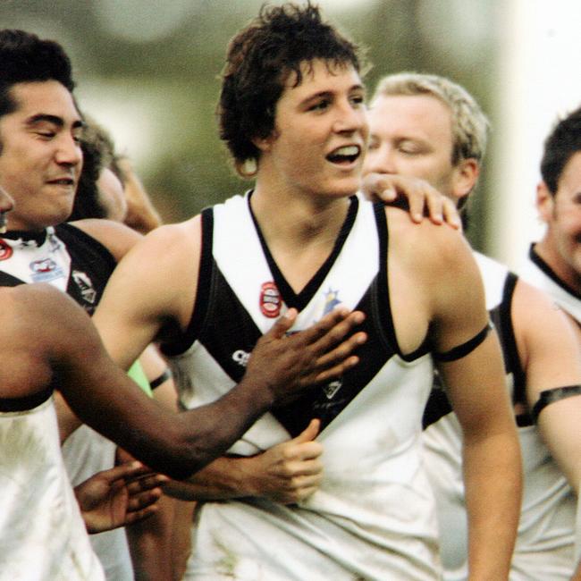 Footballer Kurt Tippett playing football for the Southport Sharks 2006.