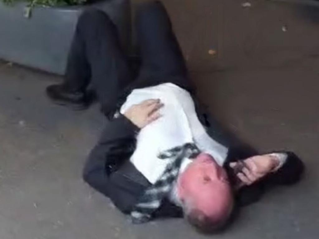 Barnaby Joyce pictured on the ground on Wednesday night. Picture: X