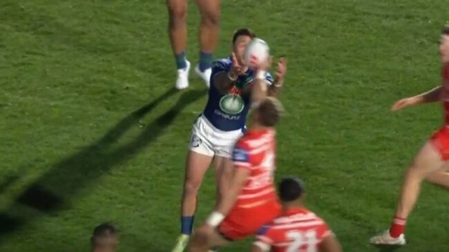 He was ruled to have knocked the ball into Charnze Nicoll-Klokstad. Photo: Fox Sports