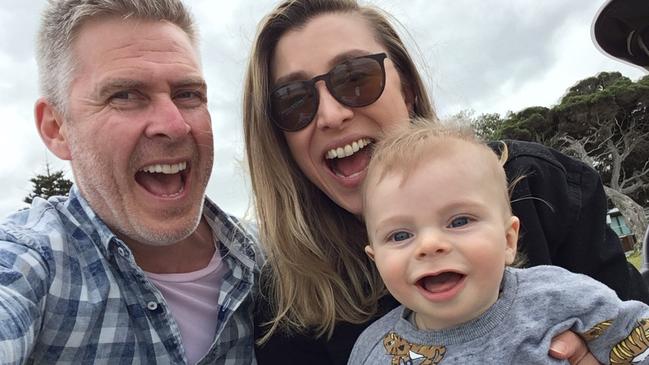 Sarah Tonkin with her husband Gregor Jeffery and their son Austin. Picture: Supplied