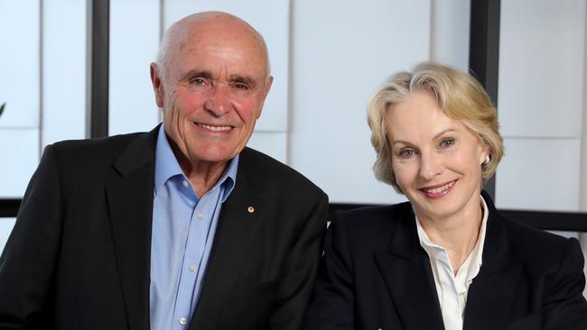 Paul Little and his wife Jane Hansen in their Melbourne office. Picture: Stuart McEvoy