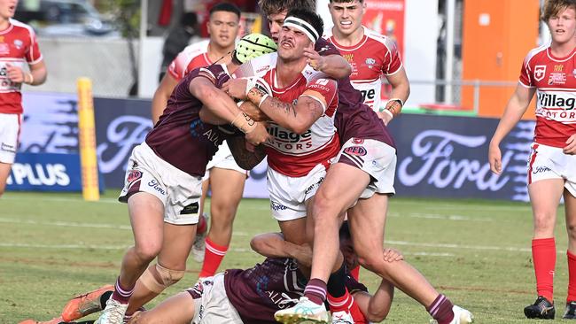 Redcliffe’s Carter Ford played his heart out.. Picture, John Gass