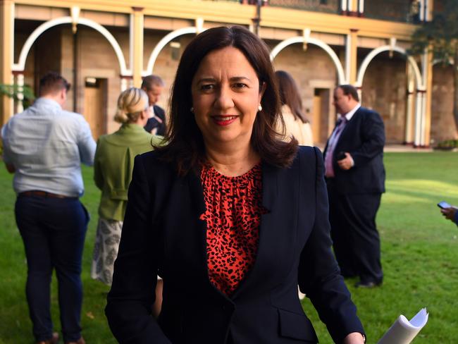 Queensland Premier Annastacia Palaszczuk leaves a press conference at Parliament House in Brisbane, Tuesday, July 23, 2019. (AAP Image/Dan Peled) NO ARCHIVING