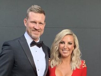 Nathan and Tania Buckley before the Brownlow. Picture: Supplied