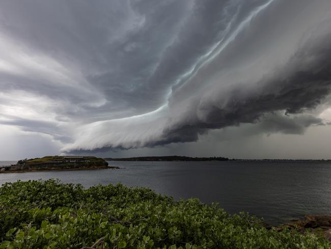 A shelf cloud formed near Sydney Airport on Monday afternoon. This picture were shot from La Perouse. Picture: Daniel Shaw / Severe Weather Australia