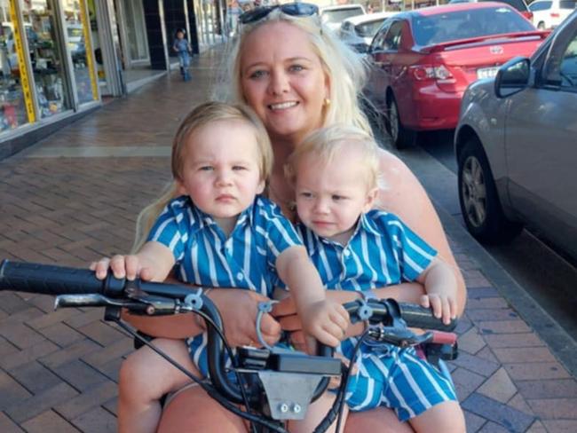 Tweed mum Elia Bruce found out she had a tumour on her spine when she was pregnant with her twin boys,. She lives with incomplete paraplegia after surgery. Picture: Supplied/NewsLocal