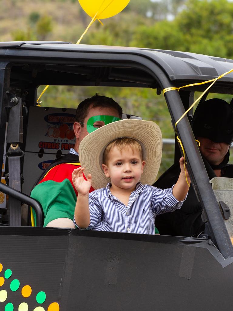 A big wave from a float at the 2023 Gayndah Orange Festival.