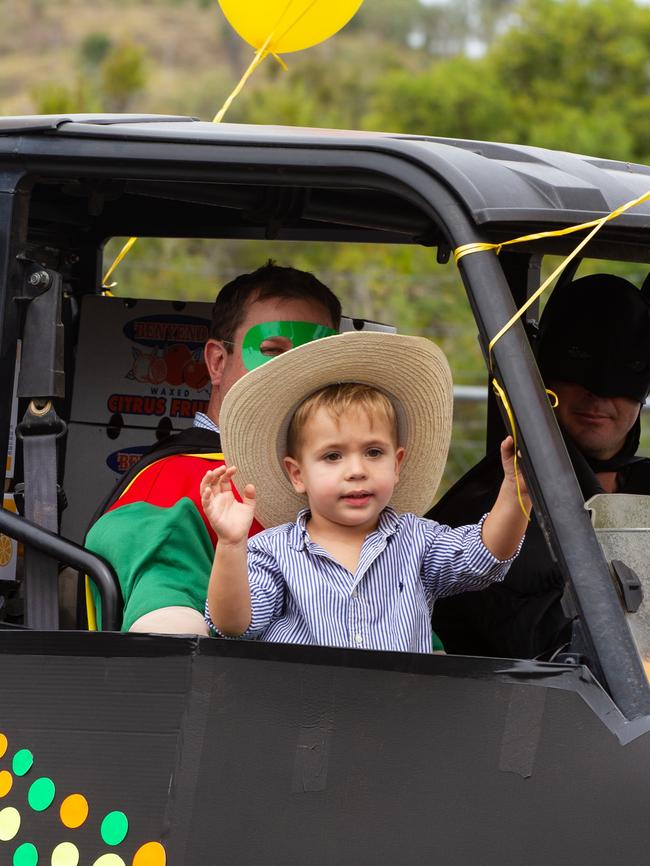 A big wave from a float at the 2023 Gayndah Orange Festival.