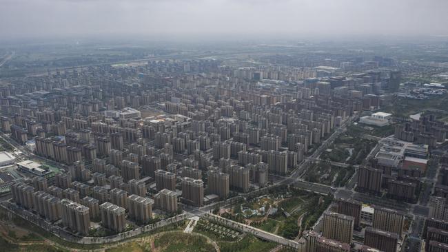 China has spent more than double the cost of the Three Gorges Dam on building a futuristic mega city. Picture: Bloomberg