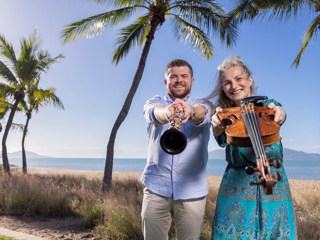 International musicians Julian Bliss and Alexandra Raik have arrived in Townsville and they love it. Picture: Andrew Rankin