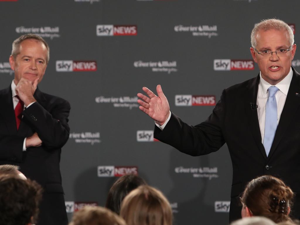 Mr Morrison appeared focused on the man next to him. Picture: Kym Smith/News Corp Australia