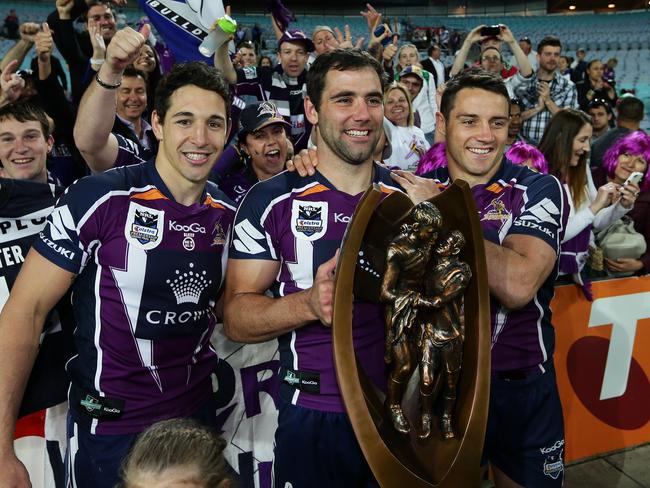 The Big Three with the NRL trophy in 2012.