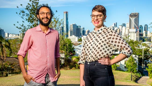 Brisbane City Councillor for The Gabba Ward Jonathan Sri, and State Member for South Brisbane Amy McMahon. Picture: Richard Walker