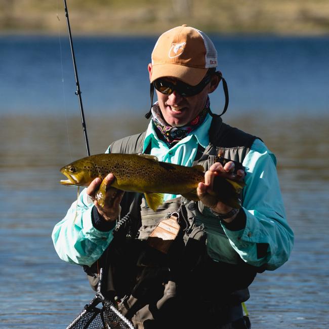 Fly fishing at Lake Leake. Picture: Samuel Shelley/TOURISM TASMANIA