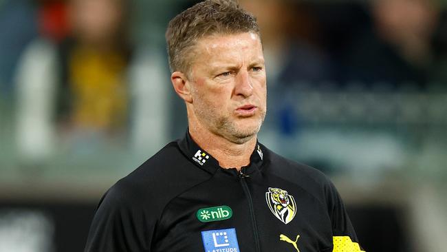 Damien Hardwick says achieving a balance for umpire dissent free kicks is a challenge. Picture: Michael Willson / Getty Images