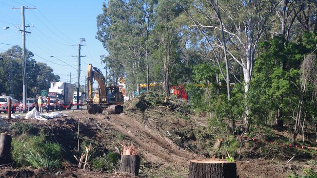 Trees along Depot Rd were removed for Stage 2 of the Telegraph Road corridor upgrade in Bracken Ridge.