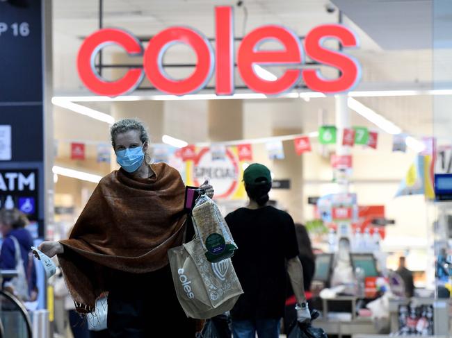 SYDNEY, AUSTRALIA - NCA NewsWire Photos AUGUST, 23, 2020: People are seen wearing face masks, to help prevent the spread of COVID-19, at Coles Waterloo, Sydney. Picture: NCA NewsWire/Bianca De Marchi