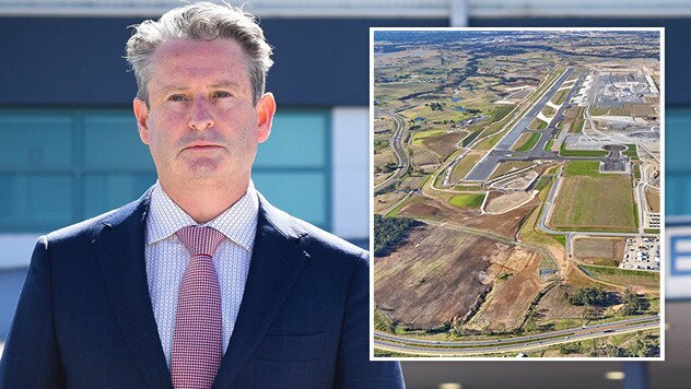 Opposition Western Sydney spokesman Greg Warren wants to know if the funding gap for infrastructure around Western Sydney Airport (inset) has been plugged.