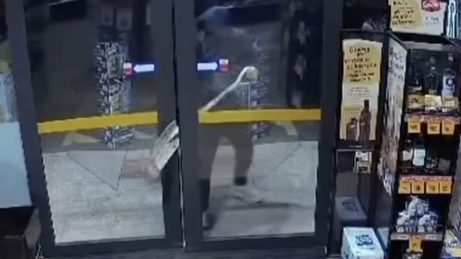 Youths allegedly forced their way in with a shovel. Picture: 7 NEWS