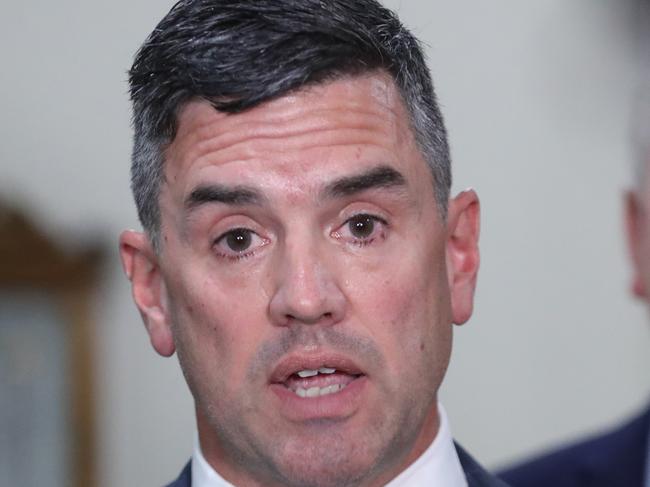 Victorian Liberals voting on a new leader in a challenge to leader John Pesutto. Brad Battin leaves the  party room as the new Victorian Liberal leader. . Friday, December 27. 2024. Picture: David Crosling